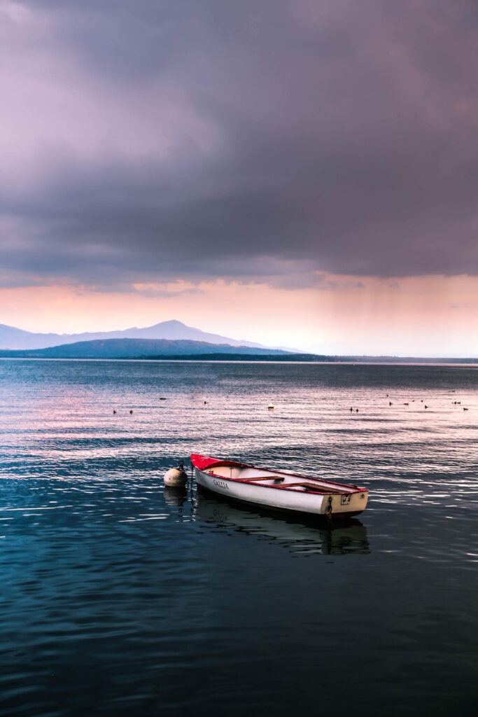 Rolle Lac Léman bâteau couleur automne