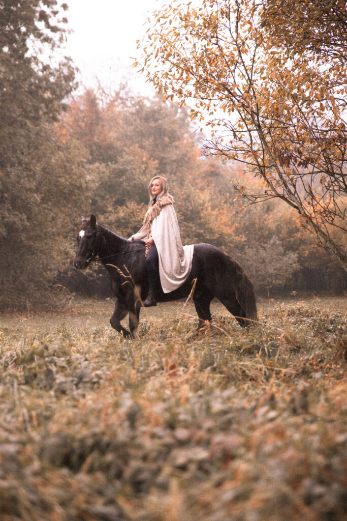 Portrait avec cheval automne